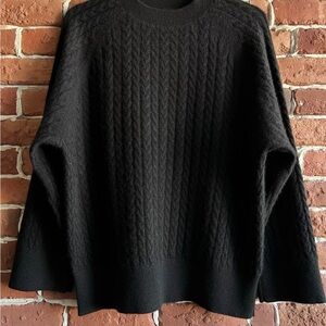 Soft Goat Black Cable Knit Sweater
